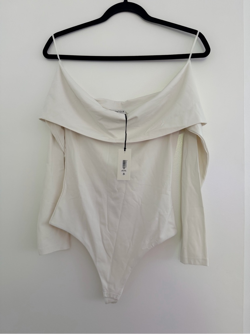 Aritzia Contour Off-Shoulder White Bodysuit